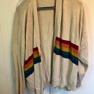 Natural Life Beige Knit Cardigan Rainbow
